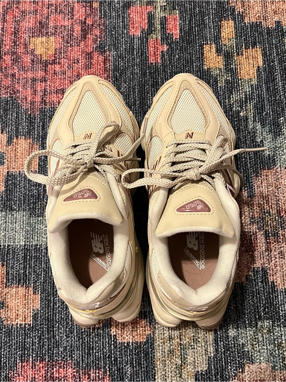 New Balance 9060 Women’s Cream/Tan Chunky Sneaker - Picture 5 of 6